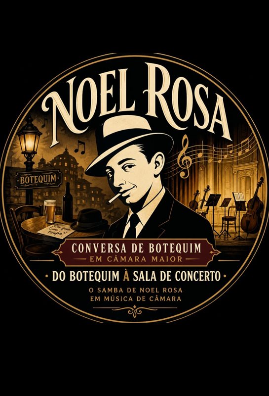 Marca do projeto Conversa de Botequim em Câmara Maior, com Noel Rosa